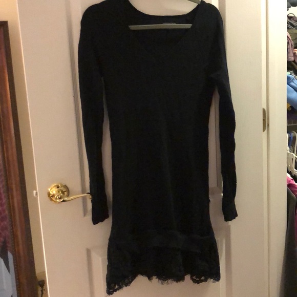 sweater dress with lace bottom